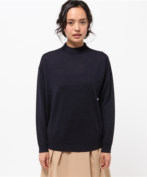 La TOTALITE(ラトータリテ)の「ハイネックドロッププルオーバー(ニット/セーター・レディース・グレー/ネイビー/サックスブルー・FREE)」の4枚目の写真