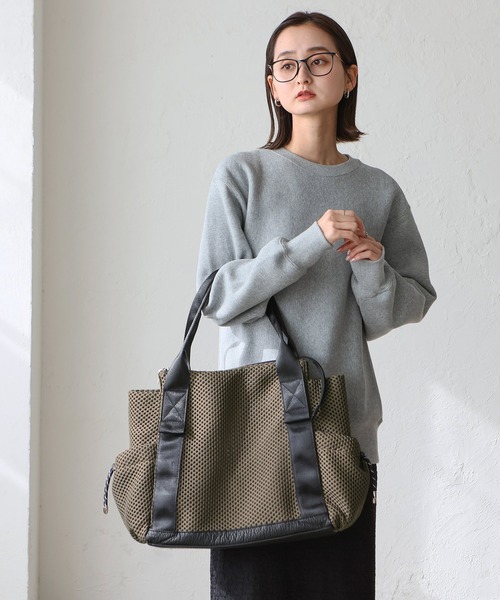 VitaFelice(ヴィータフェリーチェ)の「ロングハンドルメッシュトートバッグ(トートバッグ・レディース・ブラック/グレー/モカ/ホワイト/ベージュ・FREE)」の15枚目の写真