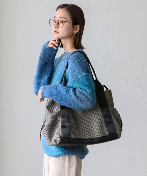 VitaFelice(ヴィータフェリーチェ)の「ロングハンドルメッシュトートバッグ(トートバッグ・レディース・ブラック/グレー/モカ/ホワイト/ベージュ・FREE)」の13枚目の写真