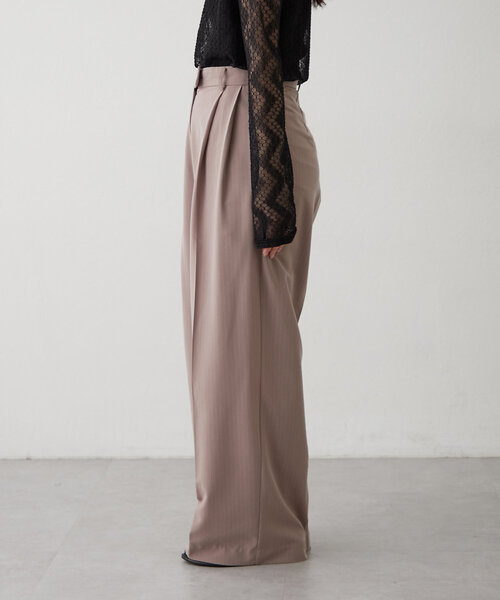 ピンストライプタックワイドパンツ（その他パンツ）｜mystic（ミスティック）