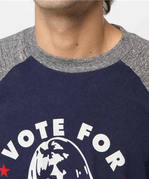 HYSTERIC GLAMOUR(ヒステリックグラマー)の「VOTE FOR HYS pt T-SH(Tシャツ/カットソー・メンズ・ネイビー/トップグレー/チャコールグレー・SMALL/LARGE/MEDIUM)」の11枚目の写真