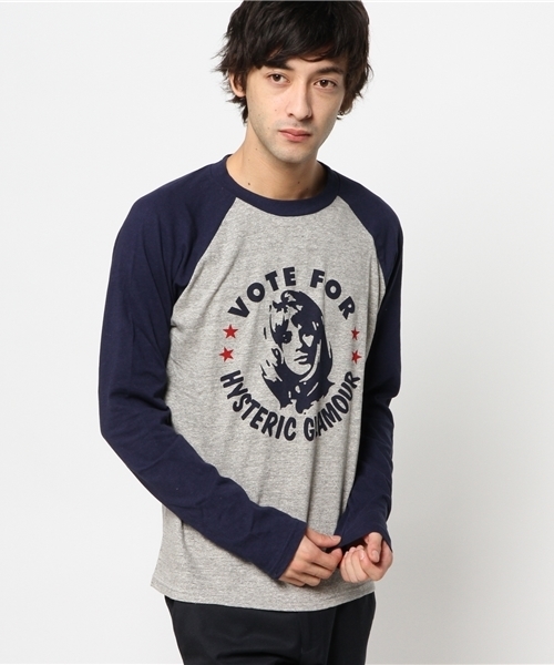 HYSTERIC GLAMOUR(ヒステリックグラマー)の「VOTE FOR HYS pt T-SH(Tシャツ/カットソー・メンズ・ネイビー/トップグレー/チャコールグレー・SMALL/LARGE/MEDIUM)」の4枚目の写真
