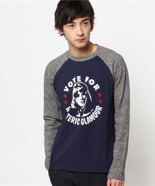 HYSTERIC GLAMOUR(ヒステリックグラマー)の「VOTE FOR HYS pt T-SH(Tシャツ/カットソー・メンズ・ネイビー/トップグレー/チャコールグレー・SMALL/LARGE/MEDIUM)」の5枚目の写真