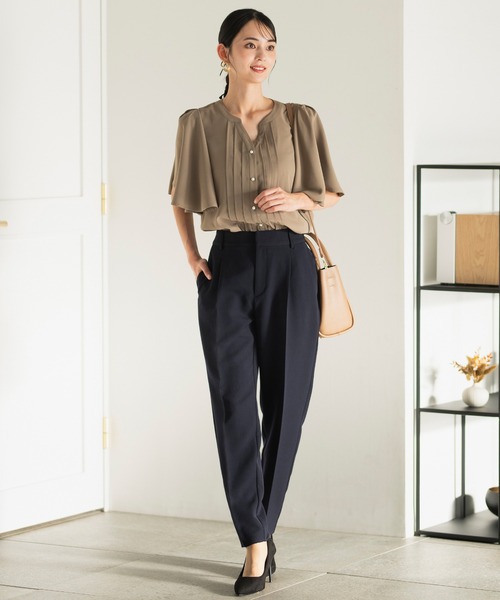 CELEN(セレン)の「【オフィスカジュアル/洗える】フレアスリーブピンタックブラウス 半袖(シャツ/ブラウス・レディース・グレー系その他/オフホワイト/ピンクベージュ/ブラック・S/ST/LT/L/M/MT)」の19枚目の写真