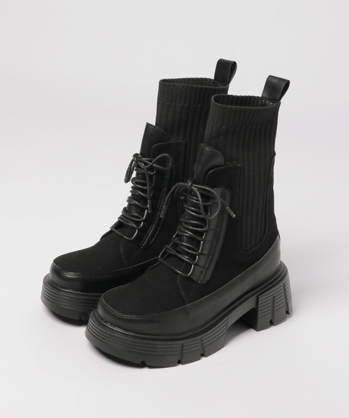 FOREVER 21（フォーエバー トゥエンティーワン）の「【2025SS】厚底ソックスブーツ（ブーツ・レディース・ブラック・MEDIUM/LARGE）」の19枚目の写真