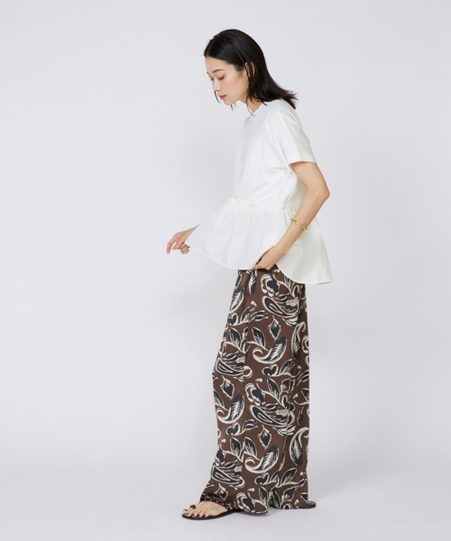 INED（イネド）の「スーピマコットン ドッキングペプラムカットソー（Tシャツ/カットソー・レディース・ホワイト/ネイビー/オフホワイト/サックスブルー・9号/11号）」の9枚目の写真