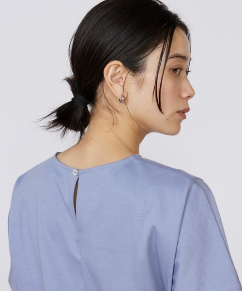 INED（イネド）の「スーピマコットン ドッキングペプラムカットソー（Tシャツ/カットソー・レディース・ホワイト/ネイビー/オフホワイト/サックスブルー・9号/11号）」の22枚目の写真