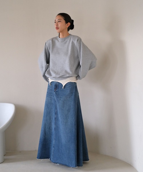 AKTE(アクテ)の「ショルダーパッドスウェットプルオーバー(スウェット・レディース・ブラック/グレー/ピンク・FREE)」の13枚目の写真