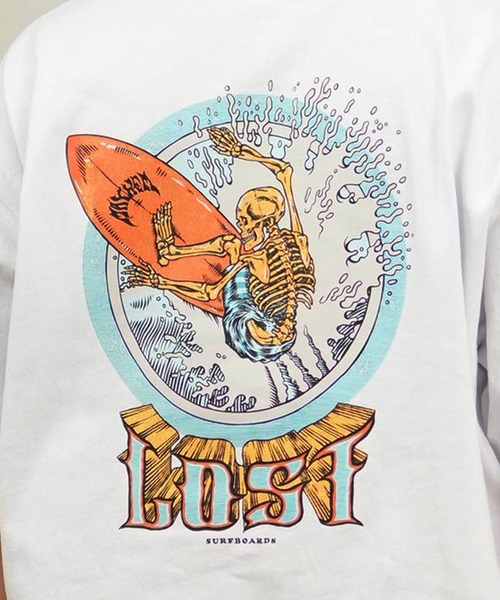 lost(ロスト)の「lost/ロスト 半袖Tシャツ/プリントTee ヘビーウェイト バックプリント ユニセックス L25S-2101(Tシャツ/カットソー・メンズ・グレイッシュブルー/ホワイト/ブラック・M/XL/L)」の11枚目の写真