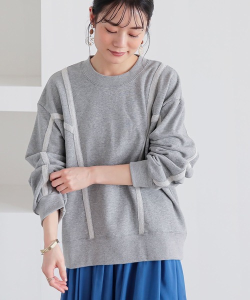 n'OrLABEL（ノアールレーベル）の「『裏毛テープデザインスウェット』（スウェット・レディース・カーキ/オートミール/杢グレー/ブラック・2/1）」の9枚目の写真