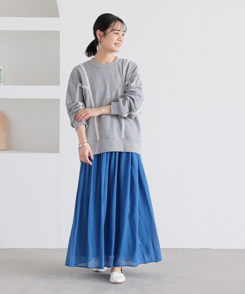 n'OrLABEL（ノアールレーベル）の「『裏毛テープデザインスウェット』（スウェット・レディース・カーキ/オートミール/杢グレー/ブラック・2/1）」の12枚目の写真
