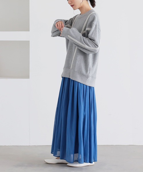 n'OrLABEL（ノアールレーベル）の「『裏毛テープデザインスウェット』（スウェット・レディース・カーキ/オートミール/杢グレー/ブラック・2/1）」の14枚目の写真