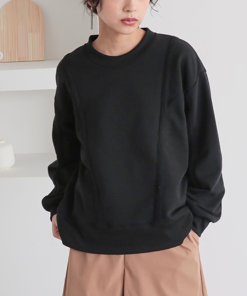 n'OrLABEL（ノアールレーベル）の「『裏毛テープデザインスウェット』（スウェット・レディース・カーキ/オートミール/杢グレー/ブラック・2/1）」の21枚目の写真