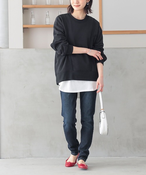 n'OrLABEL（ノアールレーベル）の「『裏毛テープデザインスウェット』（スウェット・レディース・カーキ/オートミール/杢グレー/ブラック・2/1）」の18枚目の写真