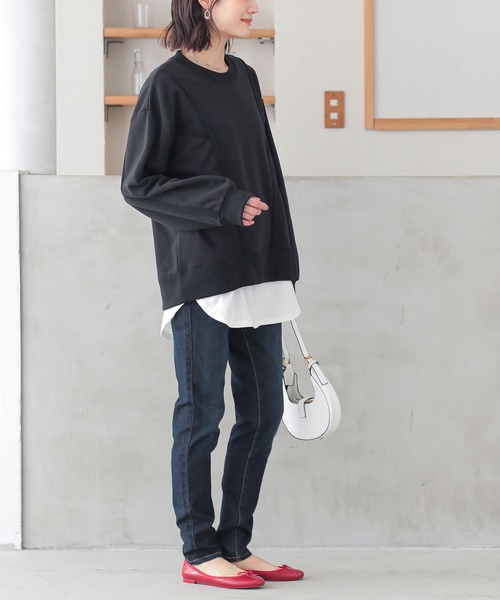 n'OrLABEL（ノアールレーベル）の「『裏毛テープデザインスウェット』（スウェット・レディース・カーキ/オートミール/杢グレー/ブラック・2/1）」の19枚目の写真