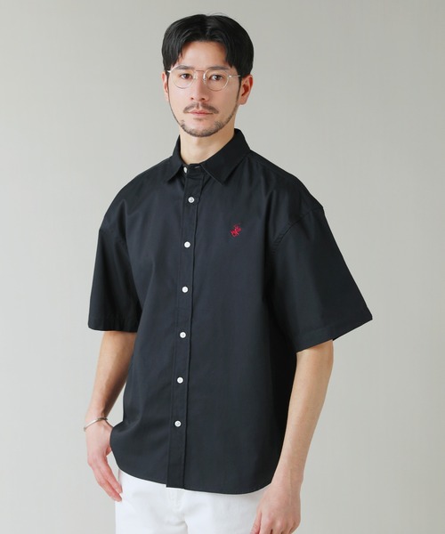 BEVERLY HILLS POLO CLUB(ビバリーヒルズポロクラブ)の「BEVERLY HILLS POLO CLUB ツイルピーチ半袖シャツ(シャツ/ブラウス・メンズ・スミクロ/ネイビー/ホワイト/グリーン・M/L)」の2枚目の写真