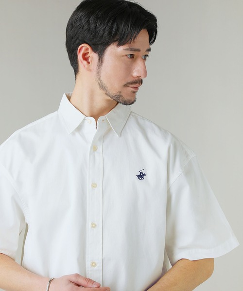BEVERLY HILLS POLO CLUB(ビバリーヒルズポロクラブ)の「BEVERLY HILLS POLO CLUB ツイルピーチ半袖シャツ(シャツ/ブラウス・メンズ・スミクロ/ネイビー/ホワイト/グリーン・M/L)」の18枚目の写真