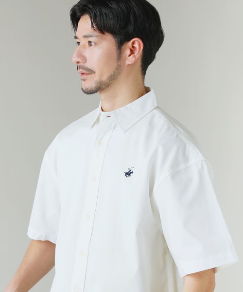 BEVERLY HILLS POLO CLUB(ビバリーヒルズポロクラブ)の「BEVERLY HILLS POLO CLUB ツイルピーチ半袖シャツ(シャツ/ブラウス・メンズ・スミクロ/ネイビー/ホワイト/グリーン・M/L)」の19枚目の写真
