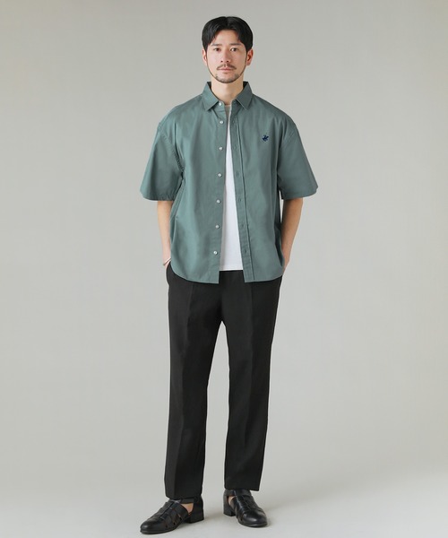 BEVERLY HILLS POLO CLUB(ビバリーヒルズポロクラブ)の「BEVERLY HILLS POLO CLUB ツイルピーチ半袖シャツ(シャツ/ブラウス・メンズ・スミクロ/ネイビー/ホワイト/グリーン・M/L)」の12枚目の写真
