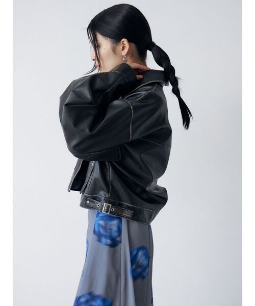 MURUA（ムルーア）の「ウォッシュフェイクレザーブルゾン（ブルゾン・レディース・ブラック/ブラウン/ブルー・FREE）」の8枚目の写真