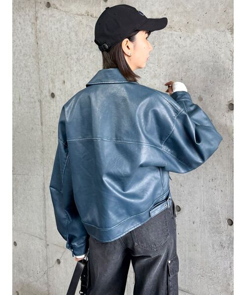 MURUA（ムルーア）の「ウォッシュフェイクレザーブルゾン（ブルゾン・レディース・ブラック/ブラウン/ブルー・FREE）」の20枚目の写真