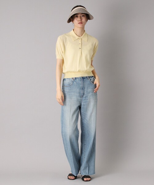 美品★BATONER バトナー　ニットポロシャツ　半袖 8042000238801_1.jpg