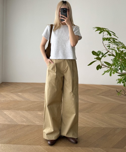 CANAL JEAN（キャナルジーン）の「El mar　ワッフルコンパクトTシャツ（Tシャツ/カットソー・レディース・アイボリー/ネイビー/ヘザーグレー・ONE SIZE）」の6枚目の写真