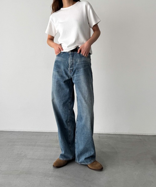 CANAL JEAN（キャナルジーン）の「El mar　ワッフルコンパクトTシャツ（Tシャツ/カットソー・レディース・アイボリー/ネイビー/ヘザーグレー・ONE SIZE）」の9枚目の写真