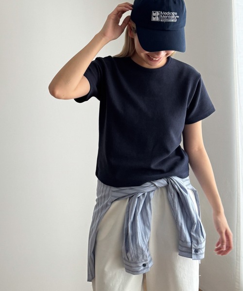CANAL JEAN（キャナルジーン）の「El mar　ワッフルコンパクトTシャツ（Tシャツ/カットソー・レディース・アイボリー/ネイビー/ヘザーグレー・ONE SIZE）」の10枚目の写真