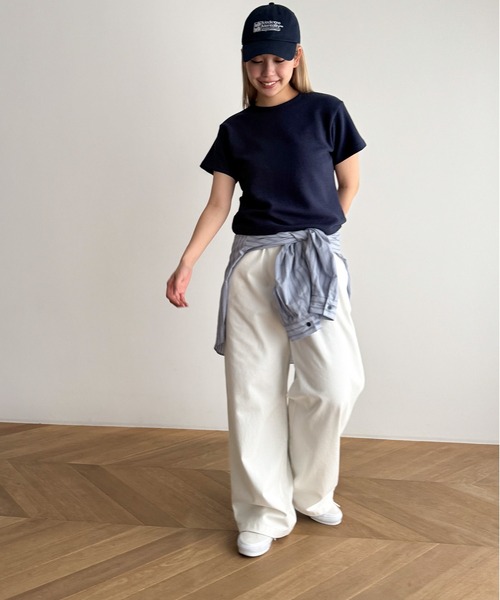 CANAL JEAN（キャナルジーン）の「El mar　ワッフルコンパクトTシャツ（Tシャツ/カットソー・レディース・アイボリー/ネイビー/ヘザーグレー・ONE SIZE）」の12枚目の写真