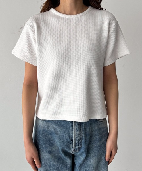 CANAL JEAN（キャナルジーン）の「El mar　ワッフルコンパクトTシャツ（Tシャツ/カットソー・レディース・アイボリー/ネイビー/ヘザーグレー・ONE SIZE）」の13枚目の写真