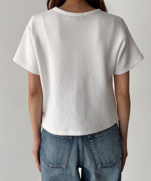 CANAL JEAN（キャナルジーン）の「El mar　ワッフルコンパクトTシャツ（Tシャツ/カットソー・レディース・アイボリー/ネイビー/ヘザーグレー・ONE SIZE）」の15枚目の写真
