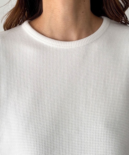 CANAL JEAN（キャナルジーン）の「El mar　ワッフルコンパクトTシャツ（Tシャツ/カットソー・レディース・アイボリー/ネイビー/ヘザーグレー・ONE SIZE）」の16枚目の写真