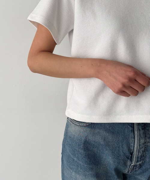 CANAL JEAN（キャナルジーン）の「El mar　ワッフルコンパクトTシャツ（Tシャツ/カットソー・レディース・アイボリー/ネイビー/ヘザーグレー・ONE SIZE）」の17枚目の写真
