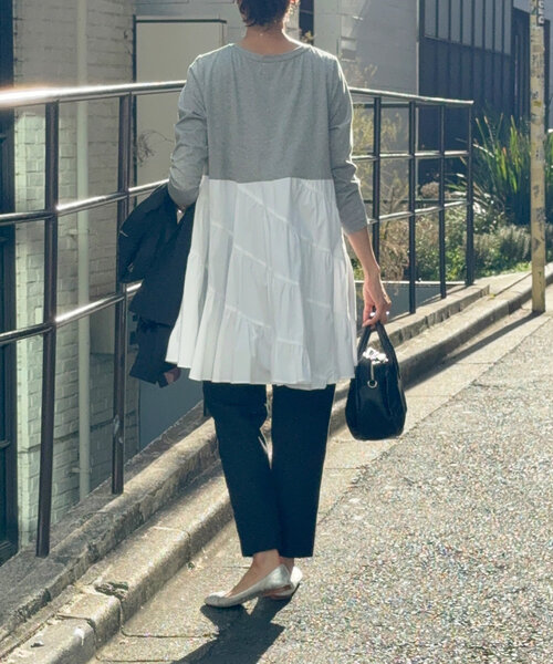 BEARDSLEY(ビアズリー)の「エスカルゴコンビチュニック(シャツ/ブラウス・レディース・ブラック/グレー・FREE)」の9枚目の写真