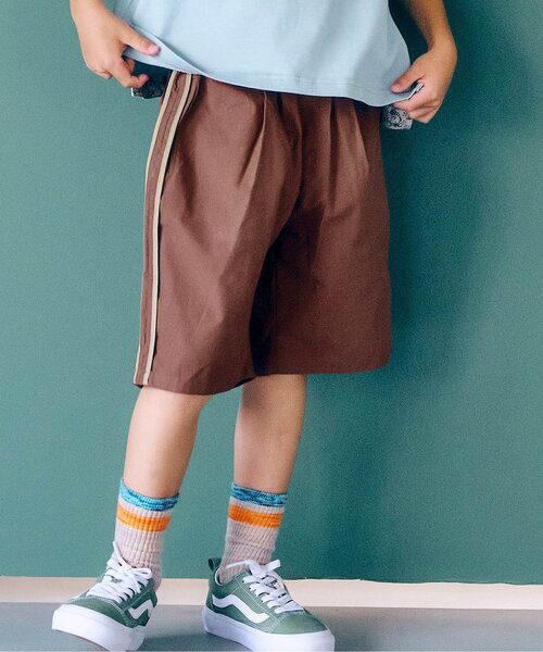 F.O.KIDS（エフオーキッズ）の「【ジュニア対応】ワイドハーフパンツ（その他パンツ・キッズ・ベージュ/ネイビー/グリーン/レンガ・90/100/110/120/80/130/140/150/160）」の4枚目の写真