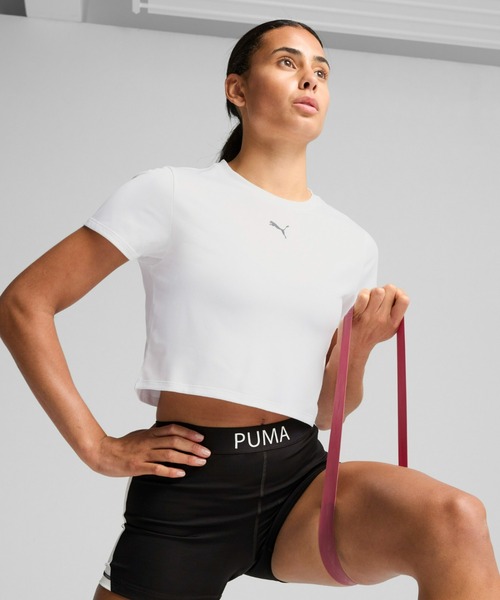 PUMA（プーマ）の「PUMA プーマ ウィメンズ トレーニング TAD エッセンシャル ベビー 半袖 Tシャ（Tシャツ/カットソー・レディース・ホワイト/ブラック・LARGE/MEDIUM/SMALL/X-LARGE）」の2枚目の写真