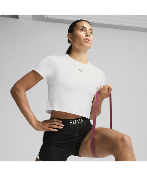 PUMA（プーマ）の「PUMA プーマ ウィメンズ トレーニング TAD エッセンシャル ベビー 半袖 Tシャ（Tシャツ/カットソー・レディース・ホワイト/ブラック・LARGE/MEDIUM/SMALL/X-LARGE）」の3枚目の写真