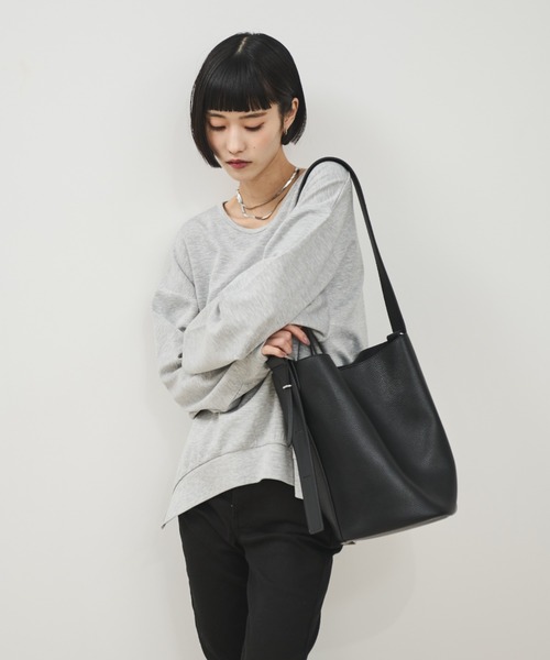 Shelly island（シェリーアイランド）の「ベルトアクセント2wayバケットバッグ（ショルダーバッグ・レディース・ブラック/ブラウン・FREE）」の10枚目の写真