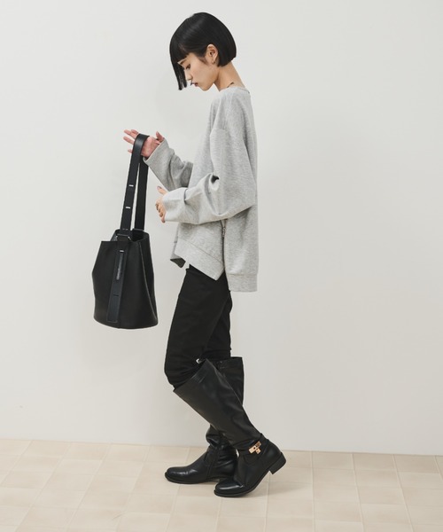 Shelly island（シェリーアイランド）の「ベルトアクセント2wayバケットバッグ（ショルダーバッグ・レディース・ブラック/ブラウン・FREE）」の13枚目の写真