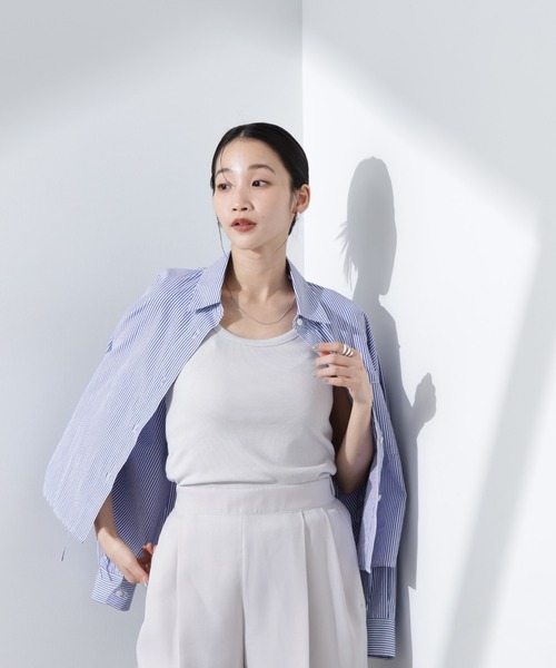 NANO universe（ナノユニバース）の「抗菌防臭リブタンクトップ（タンクトップ・レディース・ブラック/ホワイト/ライトグレー・FREE）」の17枚目の写真