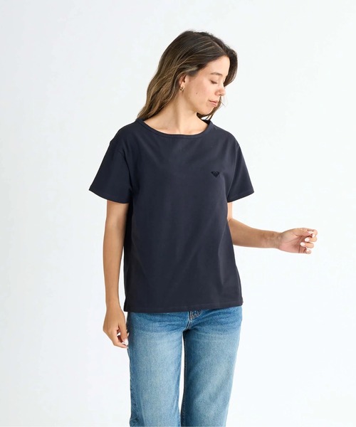 ROXY(ロキシー)の「MELODY /ロキシーワンポイントロゴ半袖シャツ(Tシャツ/カットソー・レディース・グレー/ブラック/ホワイト/ピンク・MEDIUM/LARGE/SMALL)」の7枚目の写真