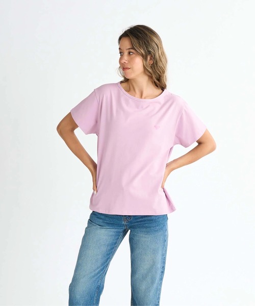 ROXY(ロキシー)の「MELODY /ロキシーワンポイントロゴ半袖シャツ(Tシャツ/カットソー・レディース・グレー/ブラック/ホワイト/ピンク・MEDIUM/LARGE/SMALL)」の13枚目の写真