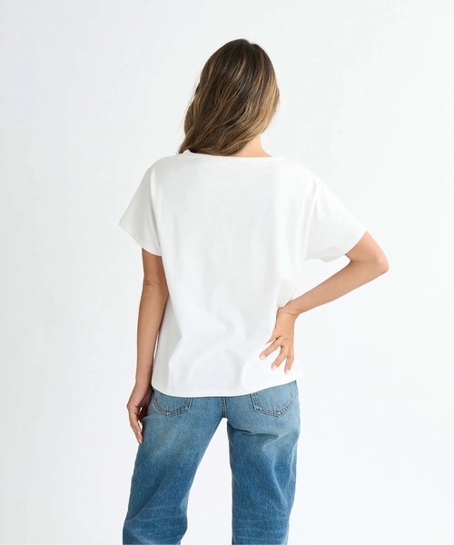 ROXY(ロキシー)の「MELODY /ロキシーワンポイントロゴ半袖シャツ(Tシャツ/カットソー・レディース・グレー/ブラック/ホワイト/ピンク・MEDIUM/LARGE/SMALL)」の5枚目の写真