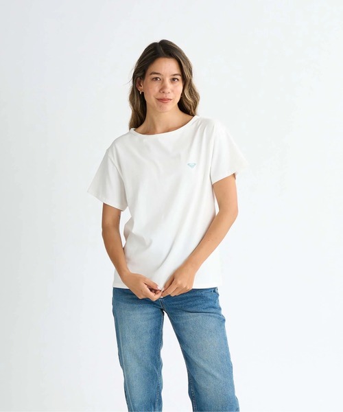 ROXY(ロキシー)の「MELODY /ロキシーワンポイントロゴ半袖シャツ(Tシャツ/カットソー・レディース・グレー/ブラック/ホワイト/ピンク・MEDIUM/LARGE/SMALL)」の6枚目の写真