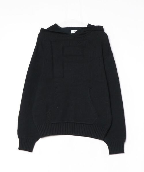 セール】atmos pink Big Logo Knit Hoodie / アトモス ピンク