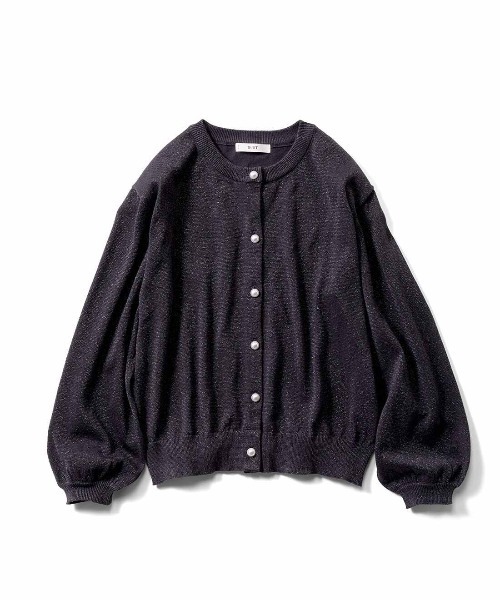 IEDIT(イディット)の「IEDIT 上品なラメがきらめくパール調ボタンカーディガン(カーディガン/ボレロ・レディース・ライトブルー/シルバーグレー/ブラック・M/L/LL/3L/4L/S)」の2枚目の写真