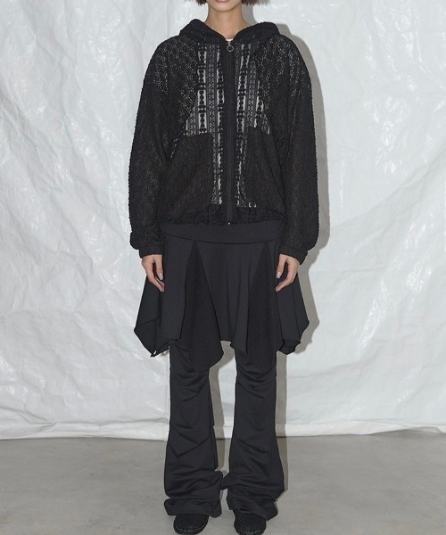 パーカー 「FANCY CLUB」PLUMPY LACE LINE HOOD ZIP-UP / 「ファンシークラブ」レースメッシュジップアップパーカー FANCY CLUB】PLUMPY LACE LINE HOOD ZIP-UP / 【ファンシー