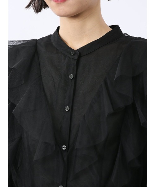 m.f.editorial(エムエフエディトリアル)の「【ハンドウォッシャブル】m.f.エディトリアル レディース フリル 前開き 長袖 ブラウス(シャツ/ブラウス・レディース・ブラック/ベージュ/グレー系その他2・FREE)」の22枚目の写真