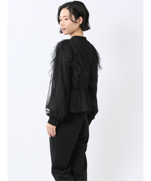 m.f.editorial(エムエフエディトリアル)の「【ハンドウォッシャブル】m.f.エディトリアル レディース フリル 前開き 長袖 ブラウス(シャツ/ブラウス・レディース・ブラック/ベージュ/グレー系その他2・FREE)」の20枚目の写真